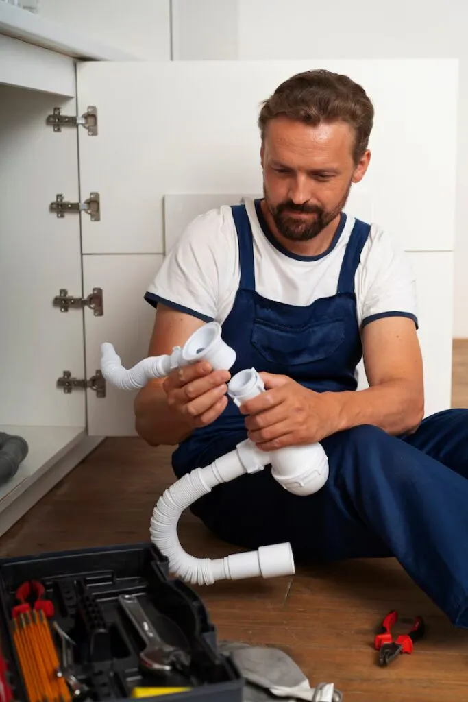 Plumbing expert at work in California, CA — testdumpster